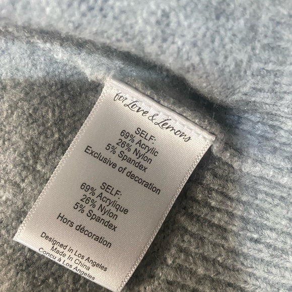 For Love And Lemons Arinah Gray Cardigan with White scalloped Lace Trim - Picture 9 of 10